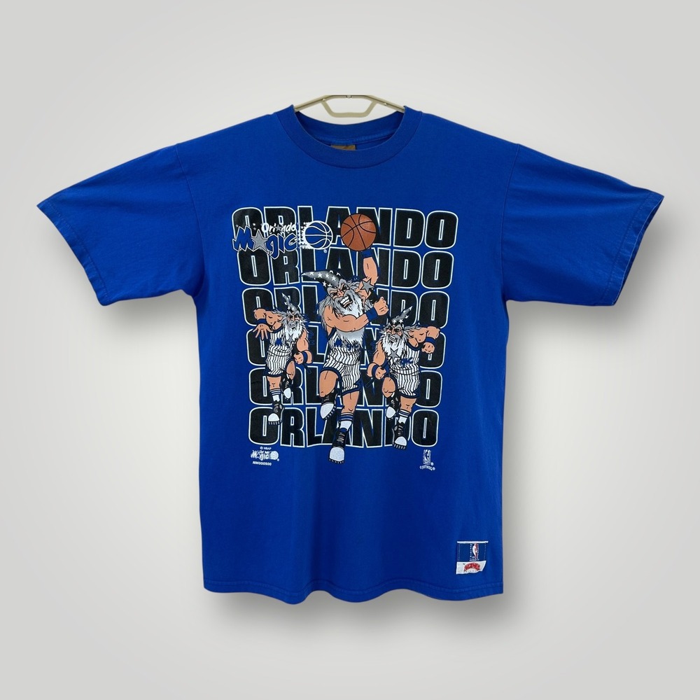Vintage Orlando Magic Shirt Mens Large NBA Basketball Nutmeg Cartoon Graphic 90s